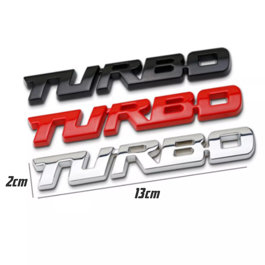 Chữ Turbo 3D Bằng Kim Loại Dán Xe - Chữ Nổi 3D Dán Trang Trí, Có Tặng Kèm Theo Keo 3M Để Dán