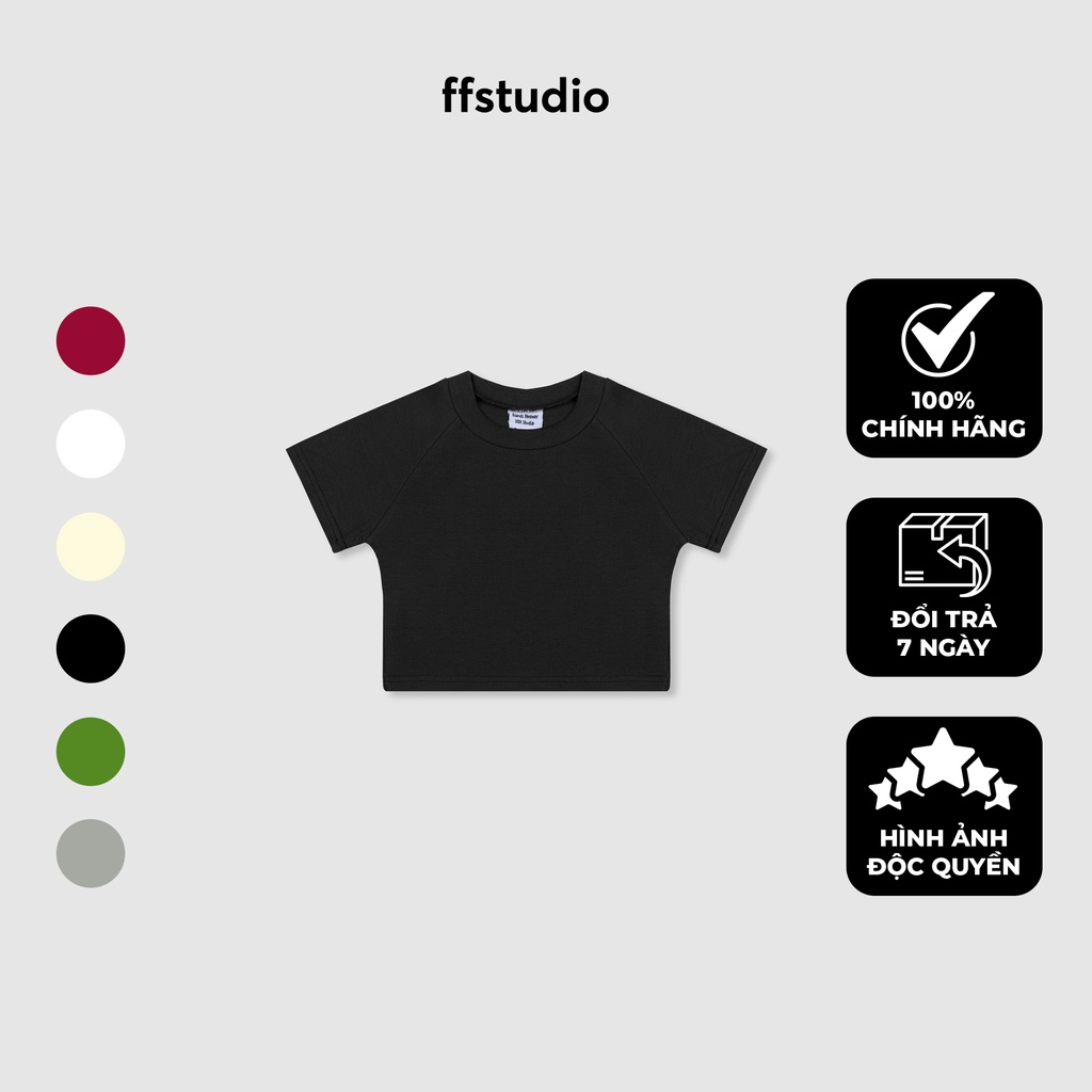 Áo croptop nữ  BASIC ACTIVE TOP FFSTUDIO chất thun gân tăm co giãn