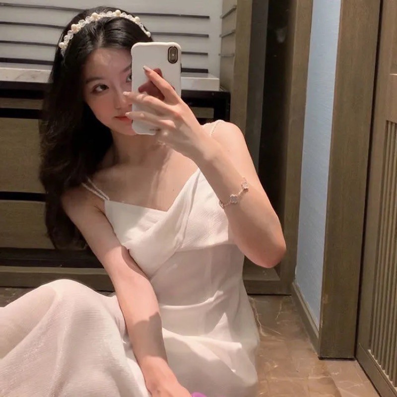 Váy hai dây dáng dài hai lớp hàng đẹp