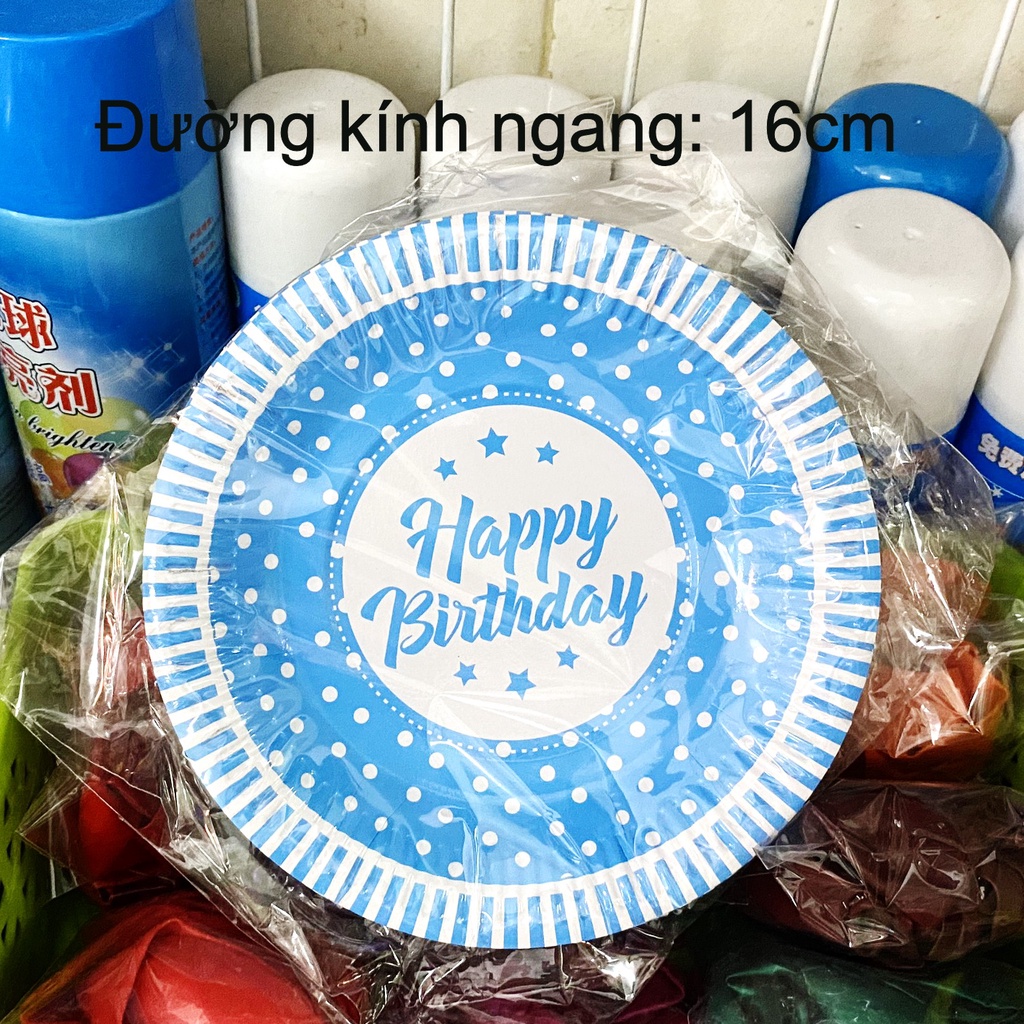 Dĩa Giấy Chấm Bi 19cm - 6 Cái