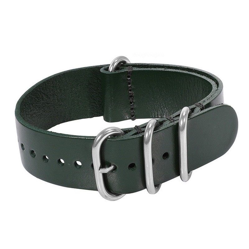Dây Da Đồng Hồ Đeo Tay Nato 14mm 16mm 18mm 20mm 22mm 24mm Cho Samsung Gear S3 S2 Amazfit GTS 2e