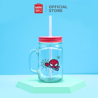 [Mã LIFEHL9 giảm 8% tối đa 100K đơn 250K] Cốc thuỷ tinh Miniso Jar Mug có nắp đậy kèm ống hút 470ml