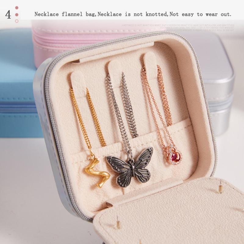 Hộp đựng trang sức bằng da thiết kế hai tầng tiện lợi