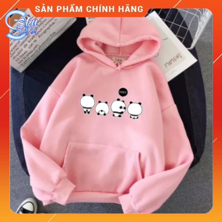 ÁO HOODIE UNISEX NAM NỮ  FORM RỘNG, CHẤT NỈ BÔNG CAO CẤP in 4 chú gấu trúc