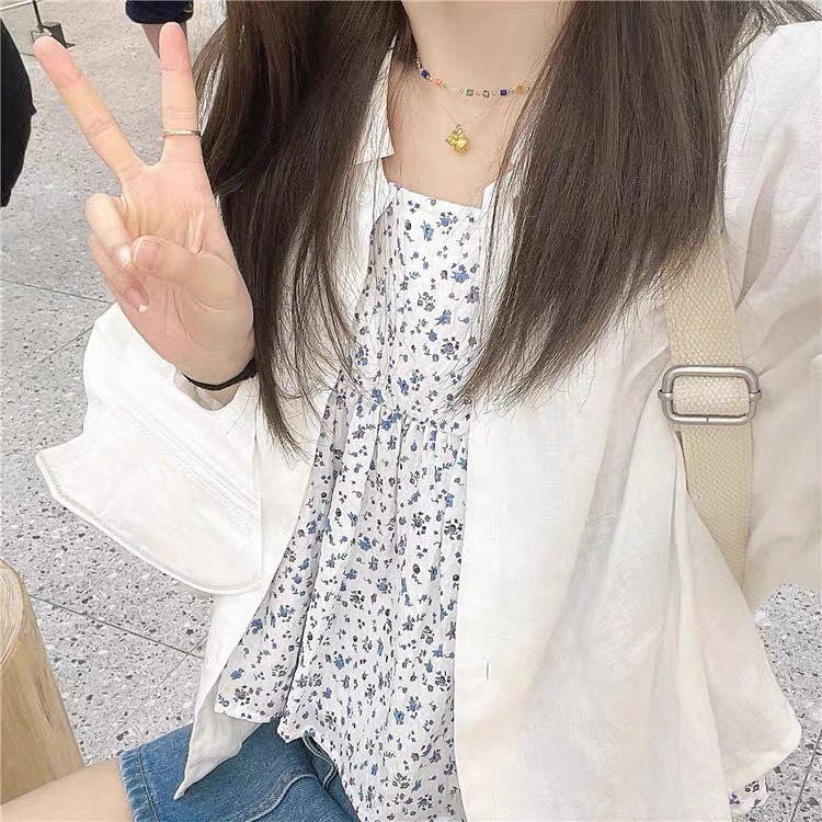 [ORDER] Set áo khoác ngoài+áo hai dây hoa nhí ulzzang | BigBuy360 - bigbuy360.vn