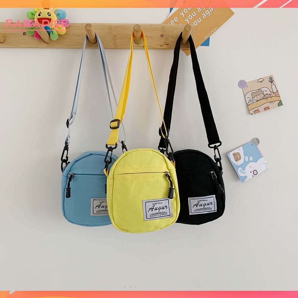 Túi đeo chéo mini bằng vải canvas thời trang cho nữ