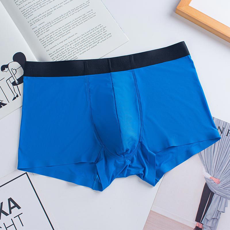 -Quần lót Boxer nam vải lụa lạnh- Quần lót nam có viền đen đúc không đường may