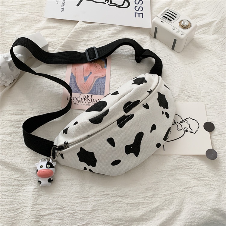 Túi đeo ngực, đeo hông bò sữa, dành cho học sinh rẻ đẹp, vải canvas ulzzang Hàn Quốc, phụ kiện Emmer