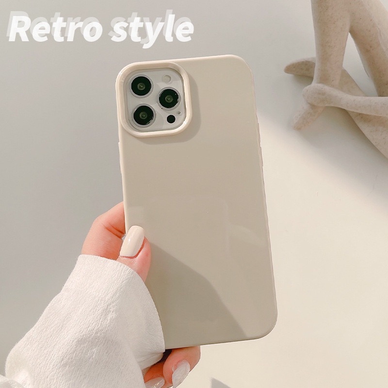 (SIÊU RẺ) Ốp lưng iphone màu sữa trơn bóng dày dặn /7/7plus/8/8plus/x/xr/xs/11/12/13/pro/max/plus/promax