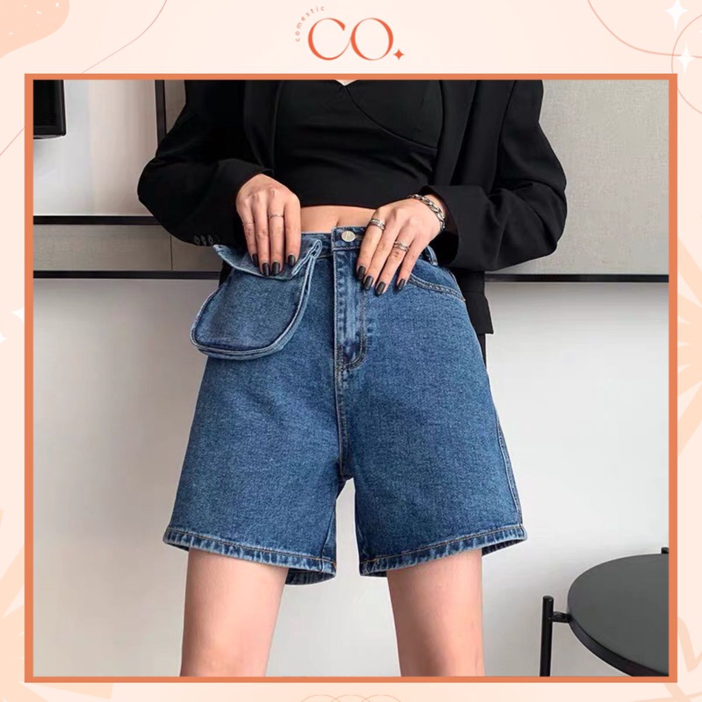 Quần Shorts Cạp Cao Túi Tháo Rời Phong Cách Ulzzang_C8