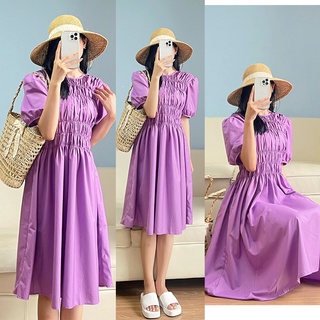 Đầm thô lụa bo chun ngực