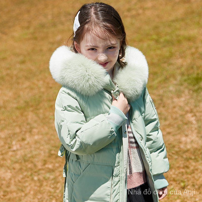 Children Girls Long Coat Kids Winter Coat White Duck