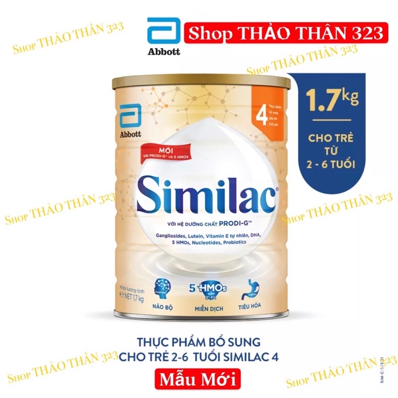 Mẫu Mới-SỮA BỘT SIMILAC 5HMOs 3, 4 Lon 1,7Kg