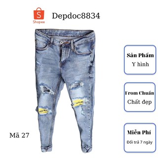 Quần jean nam cao cấp, chất liệu jean ( bò ) mềm mịn, from chuẩn, có nhiều mẫu rách đẹp đi kèm depdoc33