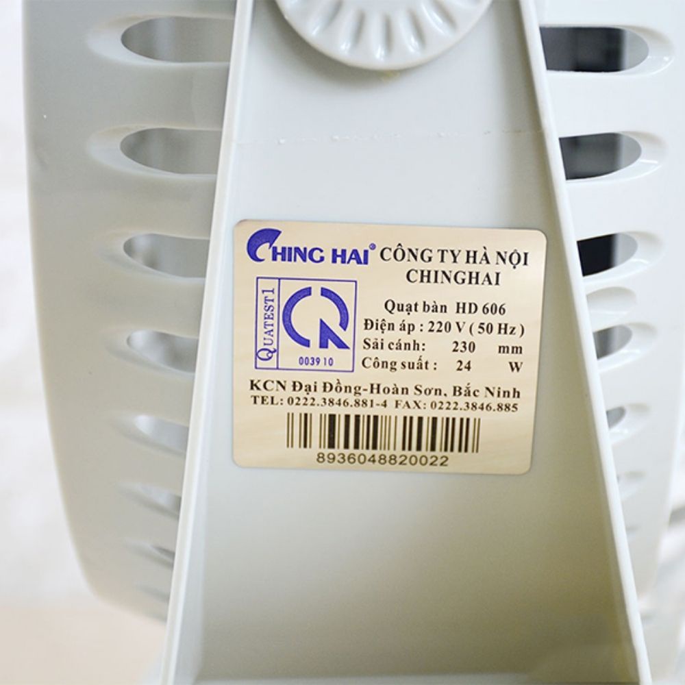 Quạt để bàn văn phòng cắm điện mini Chinghai HD606 9 inch , hộp tản để giường nhỏ gọn , công suất 24W không ồn
