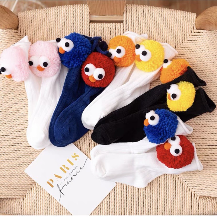 Tất cao cổ hình mắt chim 3d cho bé