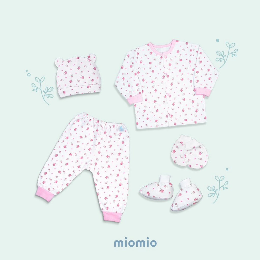 Set Đồ Sơ Sinh 5 Món Dài MIOMIO, In Hình Dễ Thương Cho Bé Trai Bé Gái (Từ 1-3 tháng)