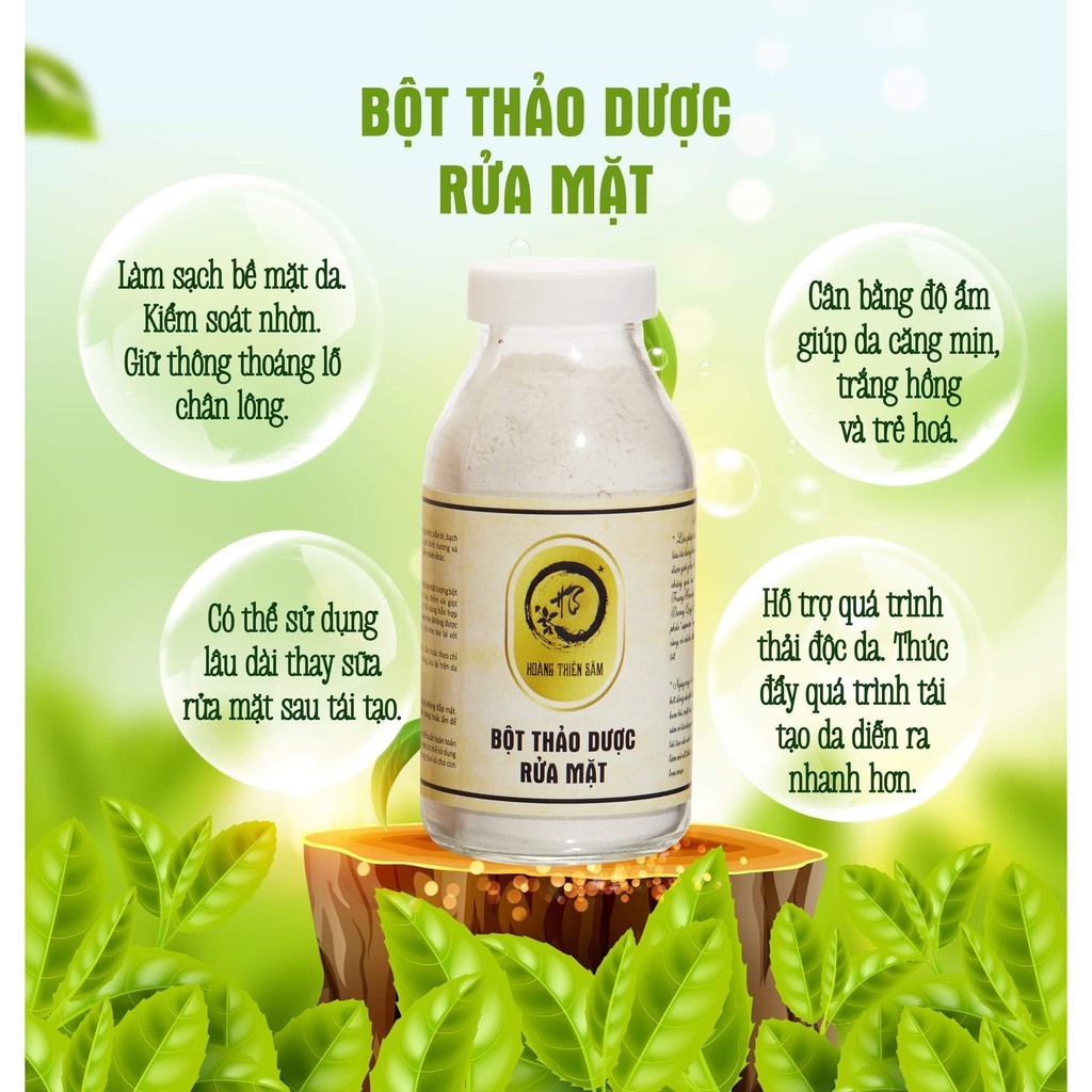 Bán Sỉ Combo 3 Bột Rửa Mặt Thảo Dược Kiềm Dầu Hoàng Thiên Sâm 100g