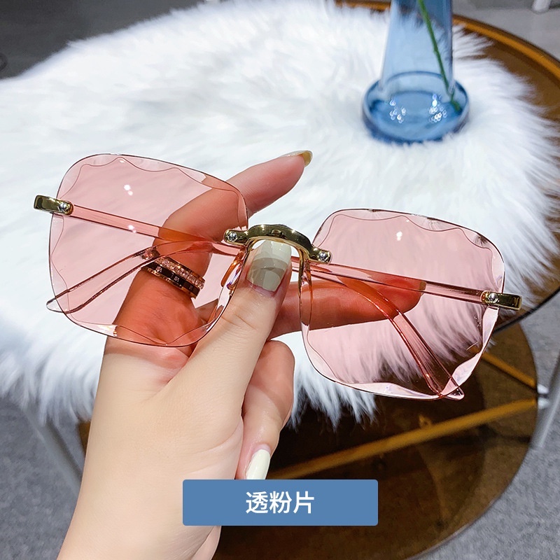 Kính Mát Không Vành Chống Tia UV400 Màu Gradient Thời Trang Cho Nữ