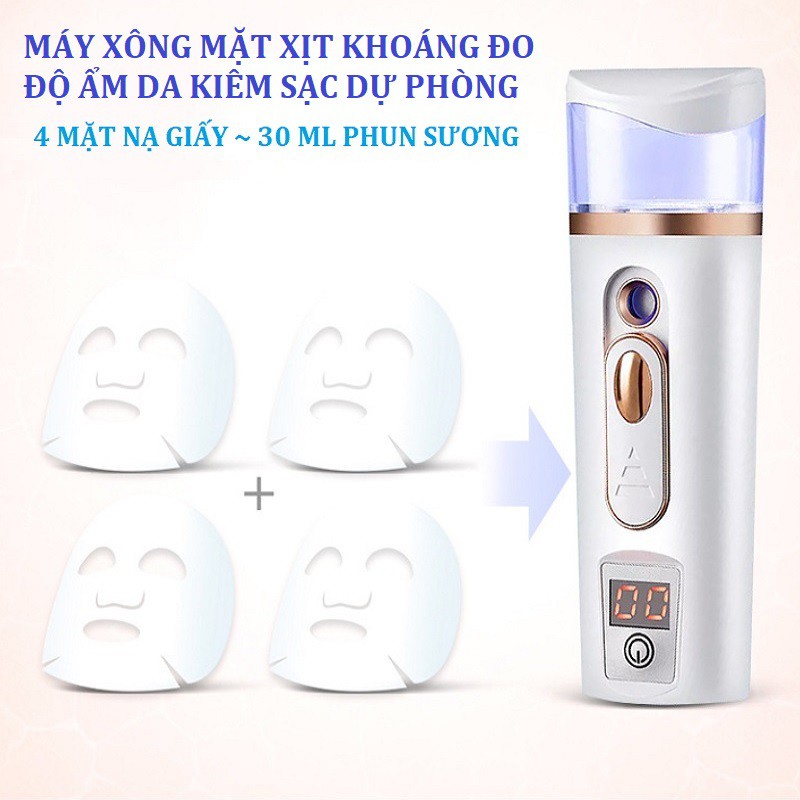 {Hot New} Máy xịt khoáng xông mặt nano mini đo độ ẩm da | BigBuy360 - bigbuy360.vn
