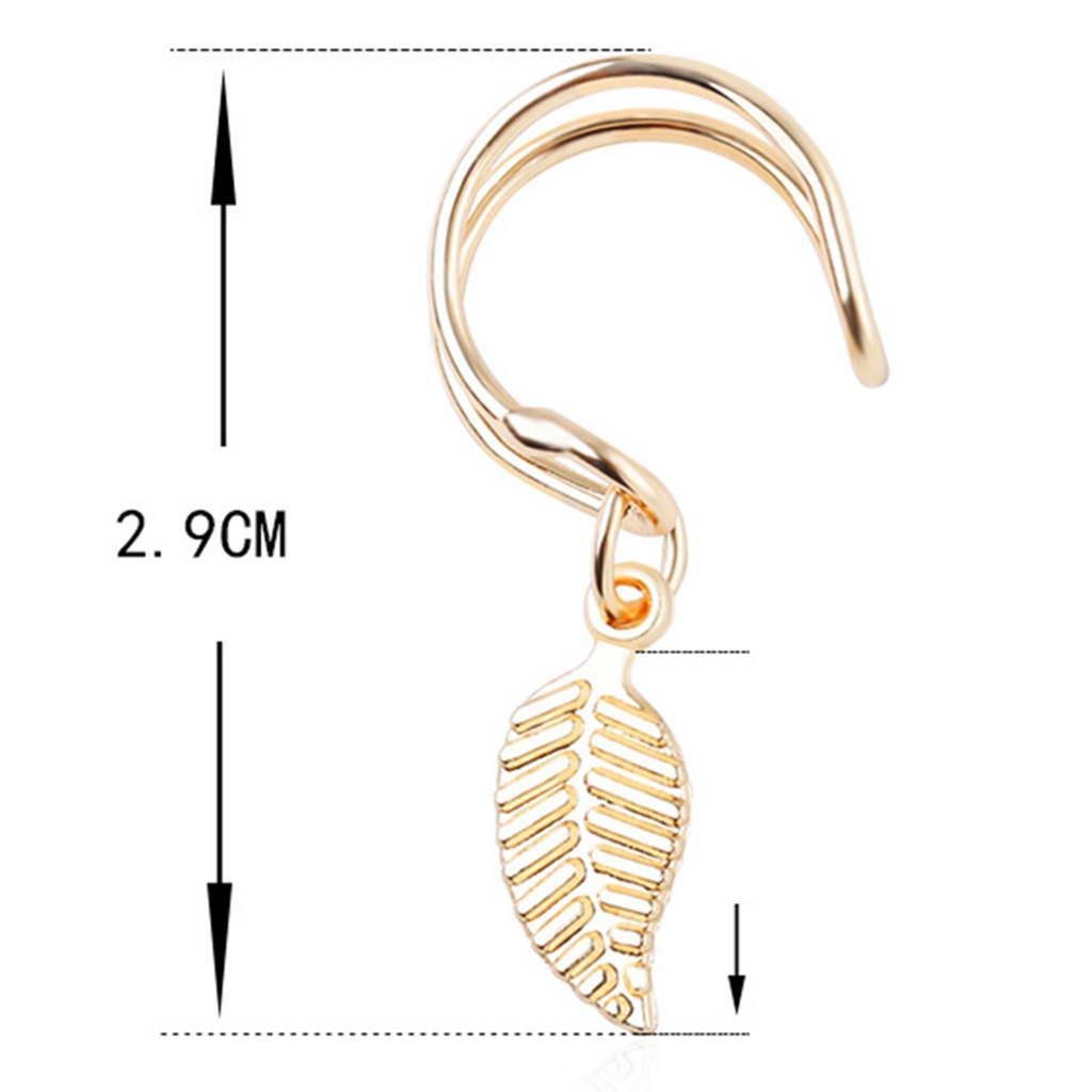 Bông Tai Dạng Kẹp Hình Chiếc Lá Thời Trang