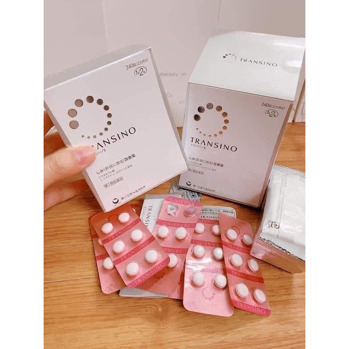 Viên uống Transino 240 viên  Nhật Bản trắng da, chống nám, chống tàn nhang