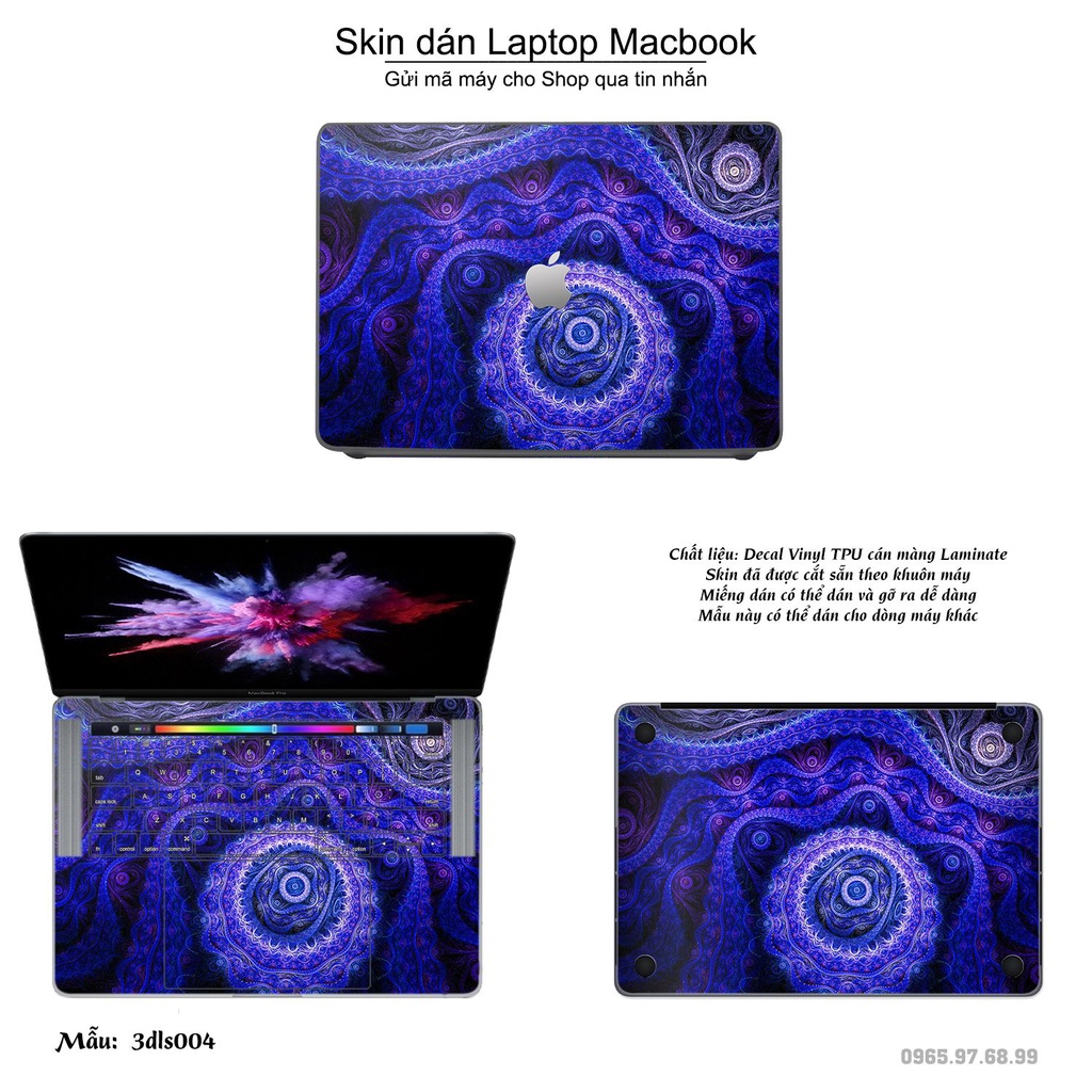 Skin dán Macbook mẫu 3D (đã cắt sẵn, inbox mã máy cho shop)