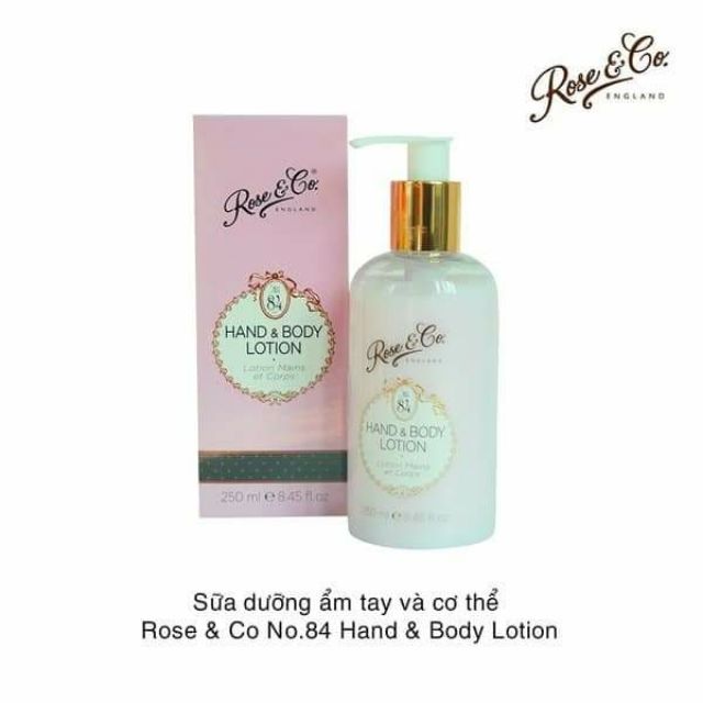 Sữa dưỡng ẩm tay và cơ thể Rose & Co No.84 Hand & Body Lotion
