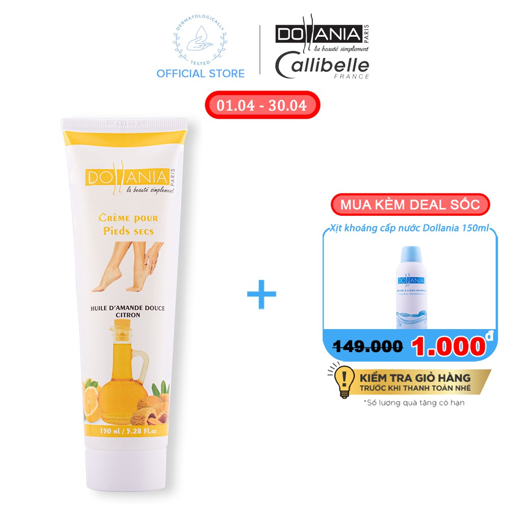 Kem dưỡng da chân chống nứt nẻ Dollania Crème Pour Pieds Secs 150ml - 0891028