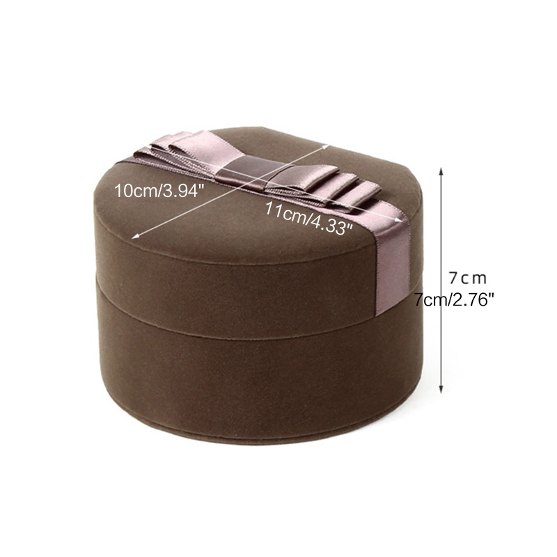 Hộp Đựng Trang Sức Hình Tròn Bằng Vải Nhung Thiết Kế Nhỏ Gọn