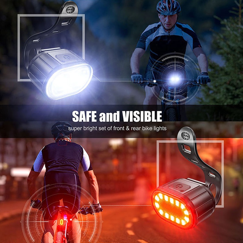 Set 2 Đèn Pha LED Kèm Sạc USB Dành Cho Xe Đạp