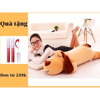 Gấu ôm chó nằm tại dài size 1m2 hàng bông Gòn đẹp