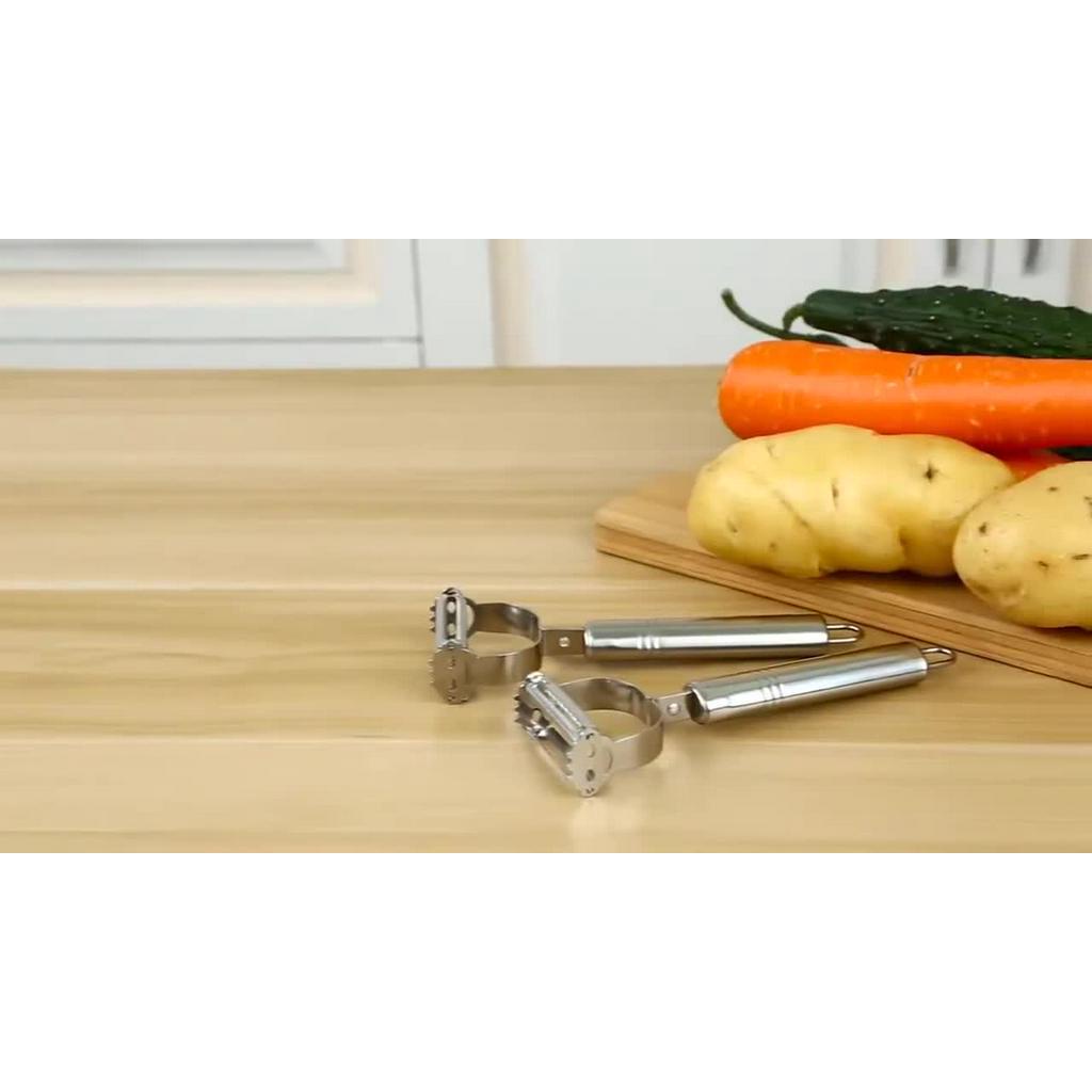 Nạo sợi, bào vỏ Inox 3in1/ Dụng cụ nạo rau của quả đa năng ILY