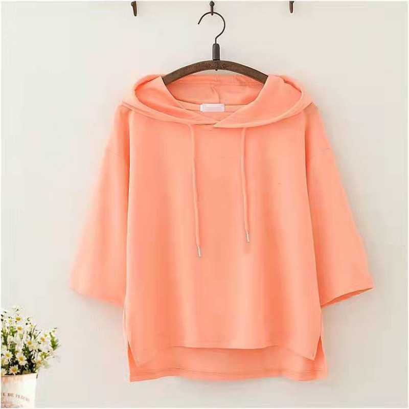 Áo Thun Có Nón Tay Ngắn Thời Trang Nữ