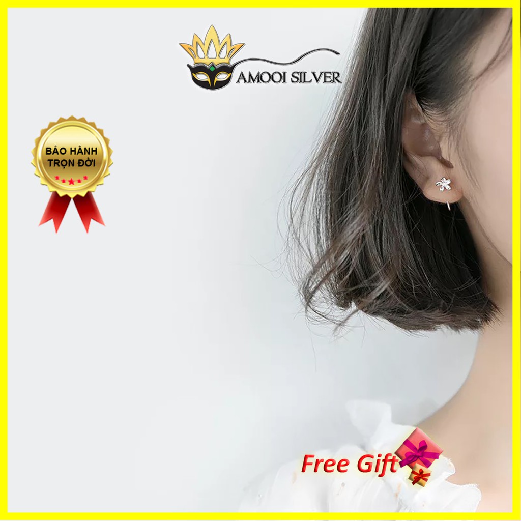 [Mã BMLT35 giảm đến 35K đơn 99K] Bông tai bạc S925 hoa móc - Amooi Silver AB80