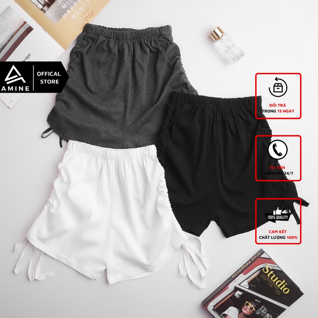 Quần đùi nữ, Quần thun ngắn nữ mặc nhà rút dây phong cách Hàn Quốc Q01 | BigBuy360 - bigbuy360.vn
