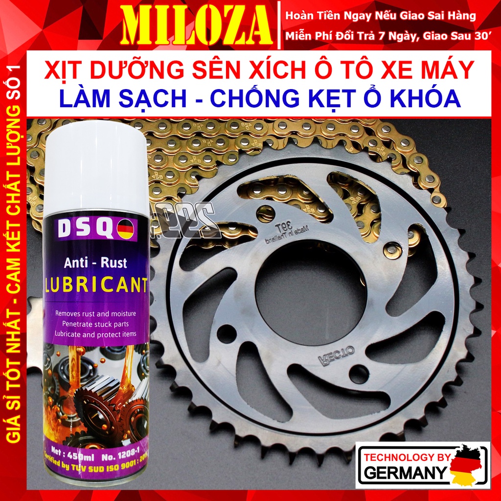 Chai Xịt Vệ Sinh Sên, Rửa Sên - Bôi Trơn, Bảo Dưỡng Sên Xích Chống Rỉ, Ăn Mòn Chi Tiết Cơ Khí - DSQ Anti Rust