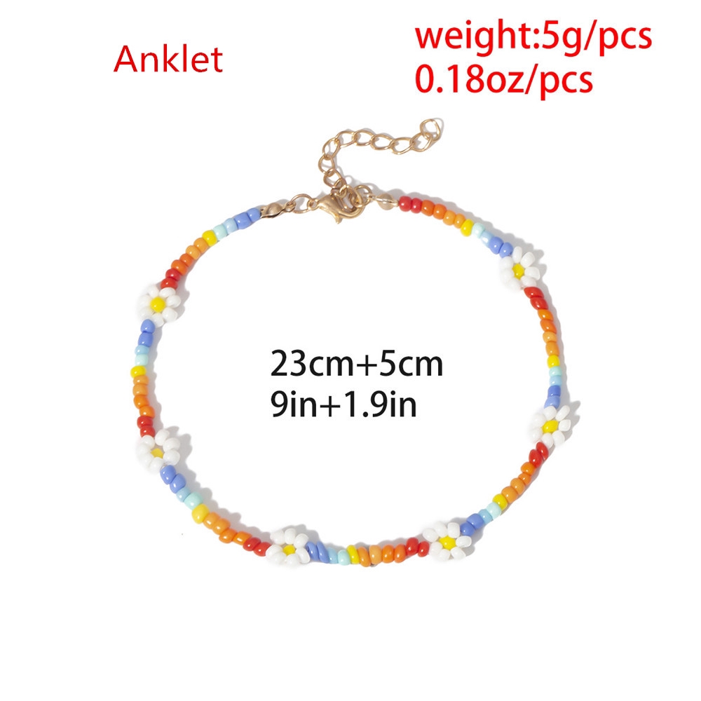 Vòng cổ / Lắc tay / Lắc chân xỏ hạt nhiều màu phong cách Hàn Quốc cho nữ | BigBuy360 - bigbuy360.vn