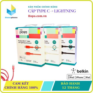 Cáp Belkin Playa TYPE-C To Lightning Chuẩn MFI, Dài 2m Siêu Bền, Hỗ Trợ Tính Năng Sạc Nhanh