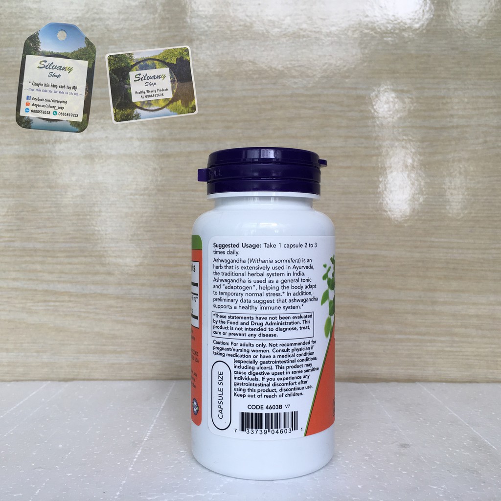 Sâm Ashwagandha 450mg Now Foods