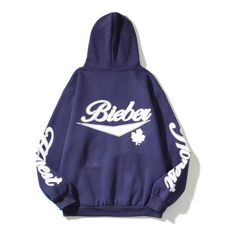 Áo hoodie Lông Cừu Màu Tím Xanh Dương Tím In Chữ Beauty tide Justin bieber Purpose tour around the tour
