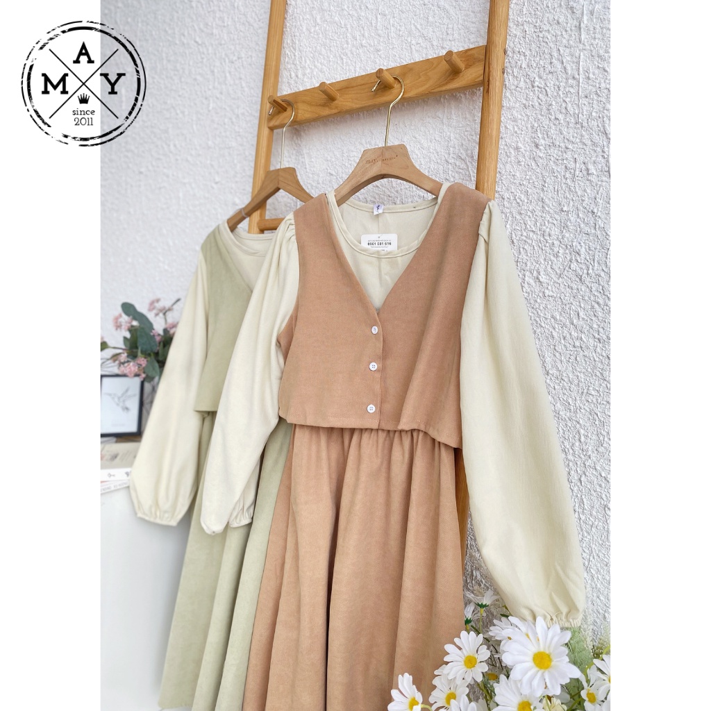 Set Váy Nữ Dài Tay Mùa Thu Đông MAY.SINCE2011 Thiết Kế Dáng Ôm Trên Vạt Váy Xòe Chất Liệu Vải Thoáng Mát MAN01-0086 | BigBuy360 - bigbuy360.vn