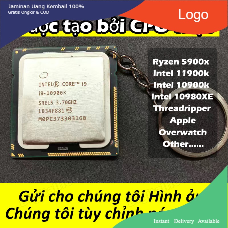 Móc Khóa Cpu Rog Intel I9 10900k Khắc Laser Sáng Tạo
