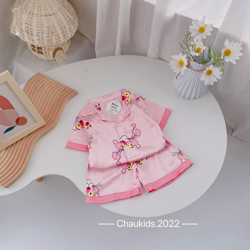 [SALE] Bộ Quần Áo Bé Gái, Bé Trai KIMCHIBABY Vải Lụa Mềm Mát Hoạ Tiết Bò Sữa, Pyjama Cho Bé Mặc Nhà Hè CK29
