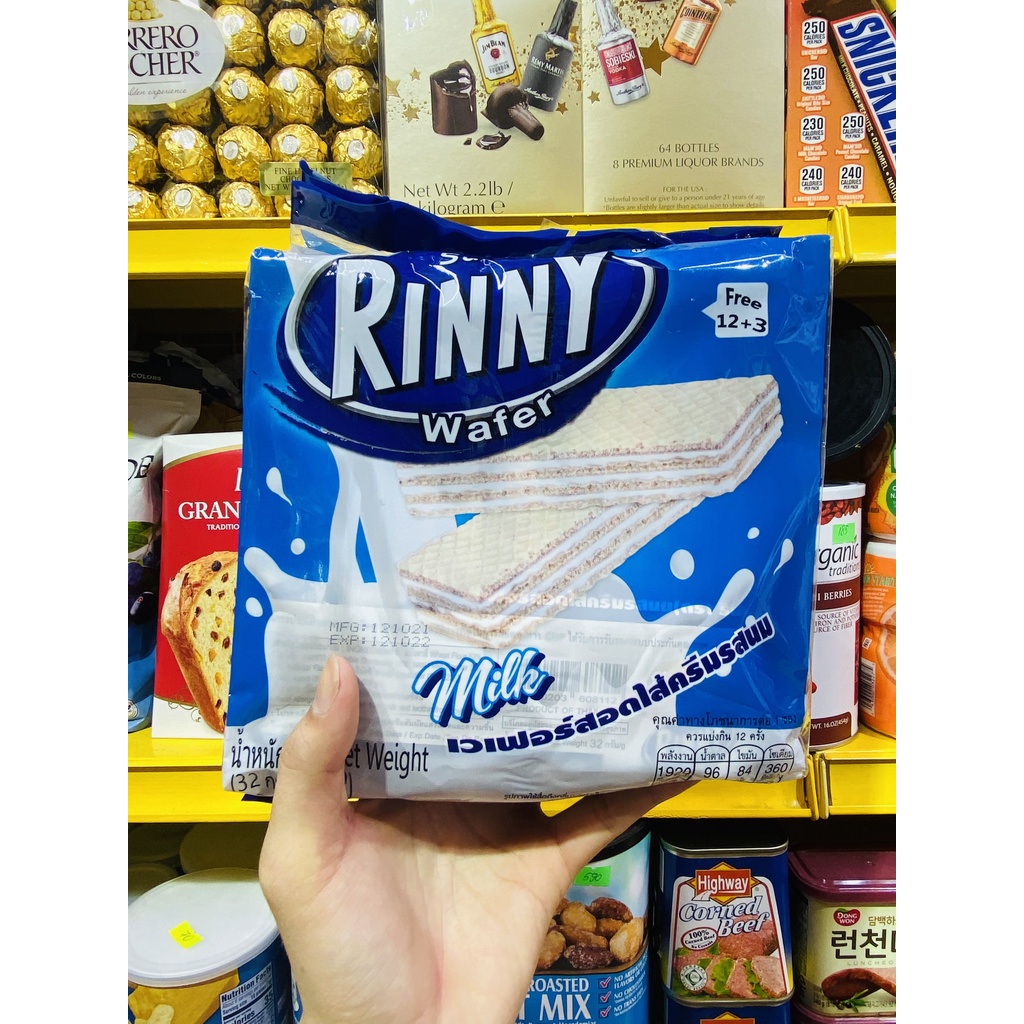 [MỚI] Bánh Xốp Rinny Wafer Có Nhiều Vị Cacao Sữa Phô Mai Sầu Riêng Cam Dừa Dâu Thơm Béo Giòn Rụm - Thái Lan