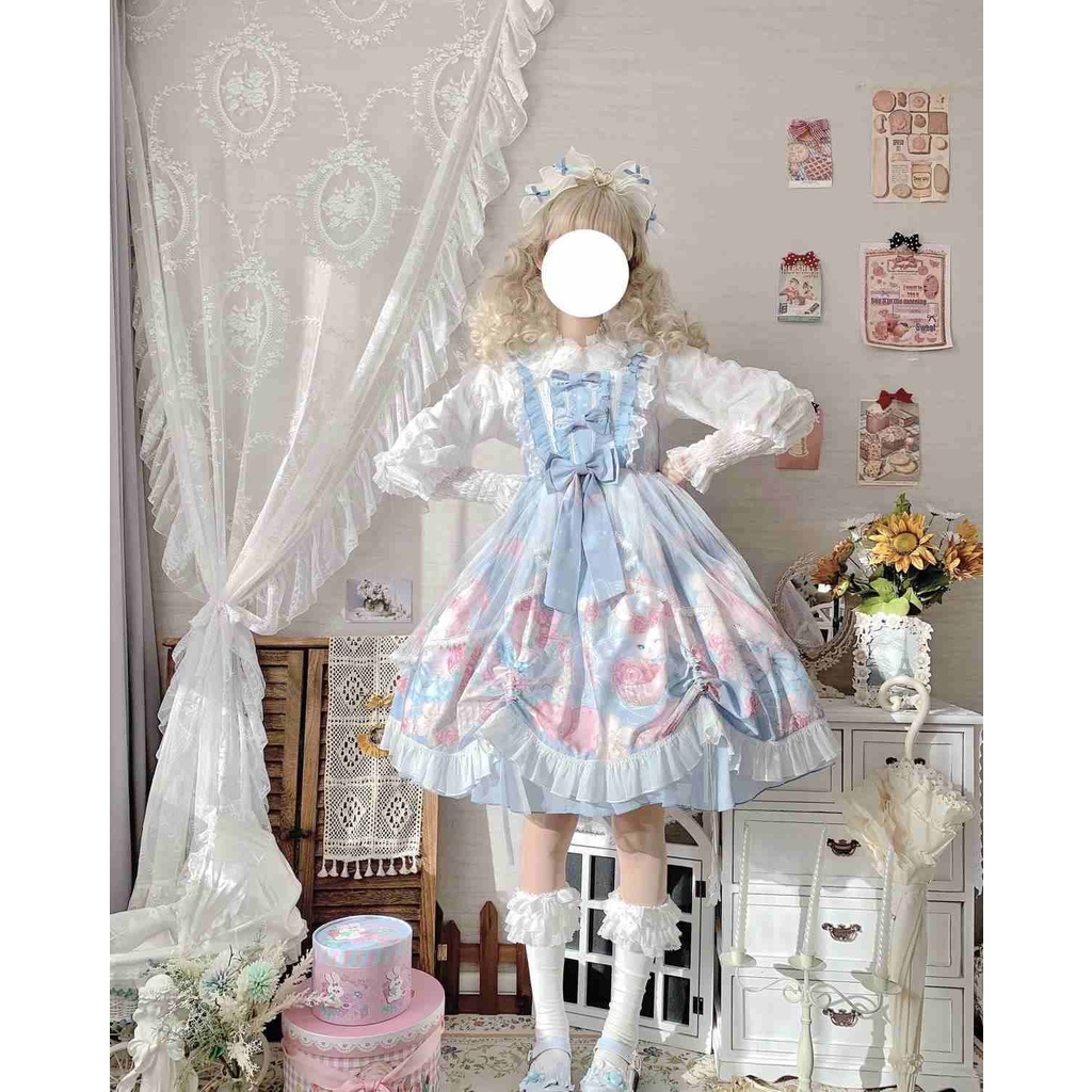 Đầm Yếm Đuôi Thỏ Phong Cách Lolita Mùa Hè