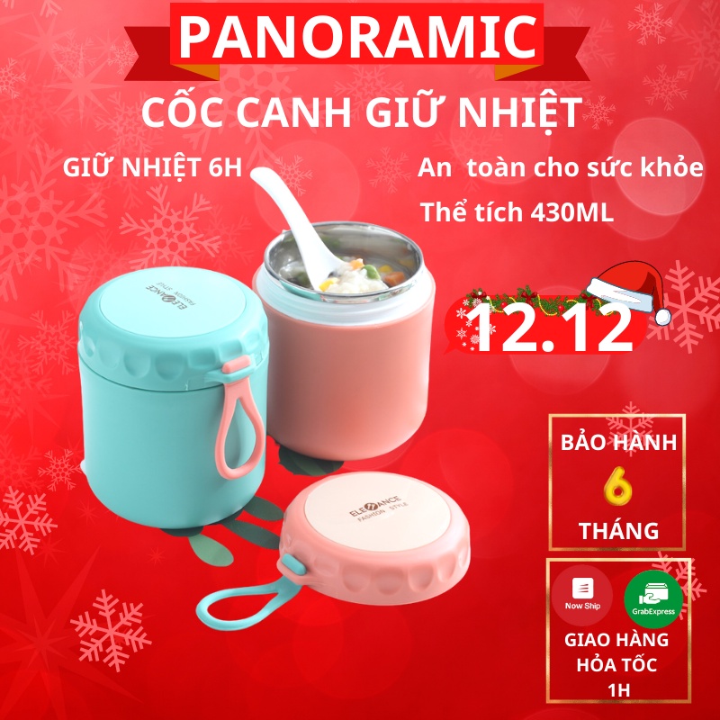 Hộp cốc đựng canh giữ nhiệt, cốc ủ cháo lõi inox nhỏ gọn tiện lợi cho học sinh và dân văn phòng