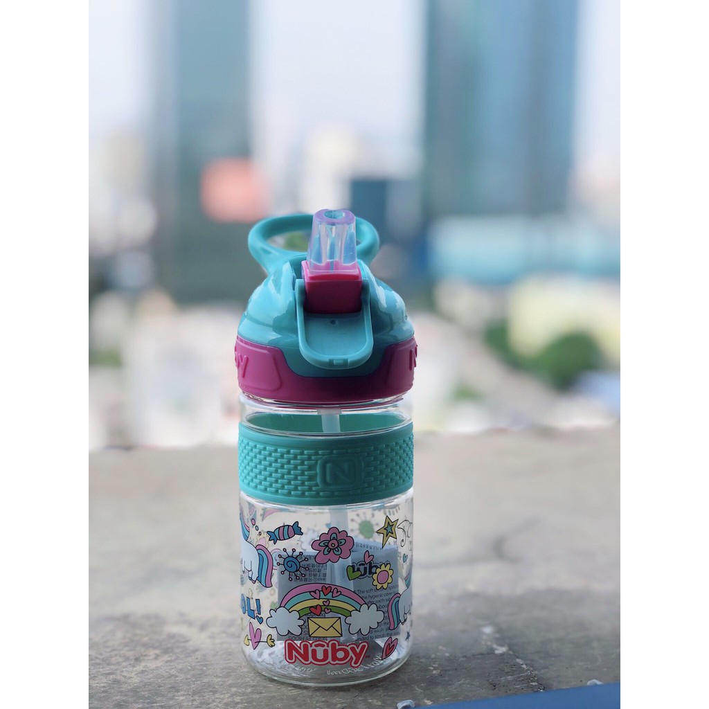 [HÀNG CHÍNH HÃNG]Bình uống nước ống hút Nuby, có dung tích 360ml