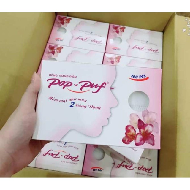 Bông tẩy trang Pop-Puf hộp 100 miếng