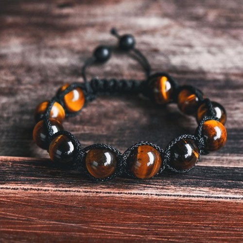 [ LẮC TAY/ QUÀ TẶNG ] Vòng tay phong thủy thời trang handmade nâu vàng dây đan shamballa phật giáo